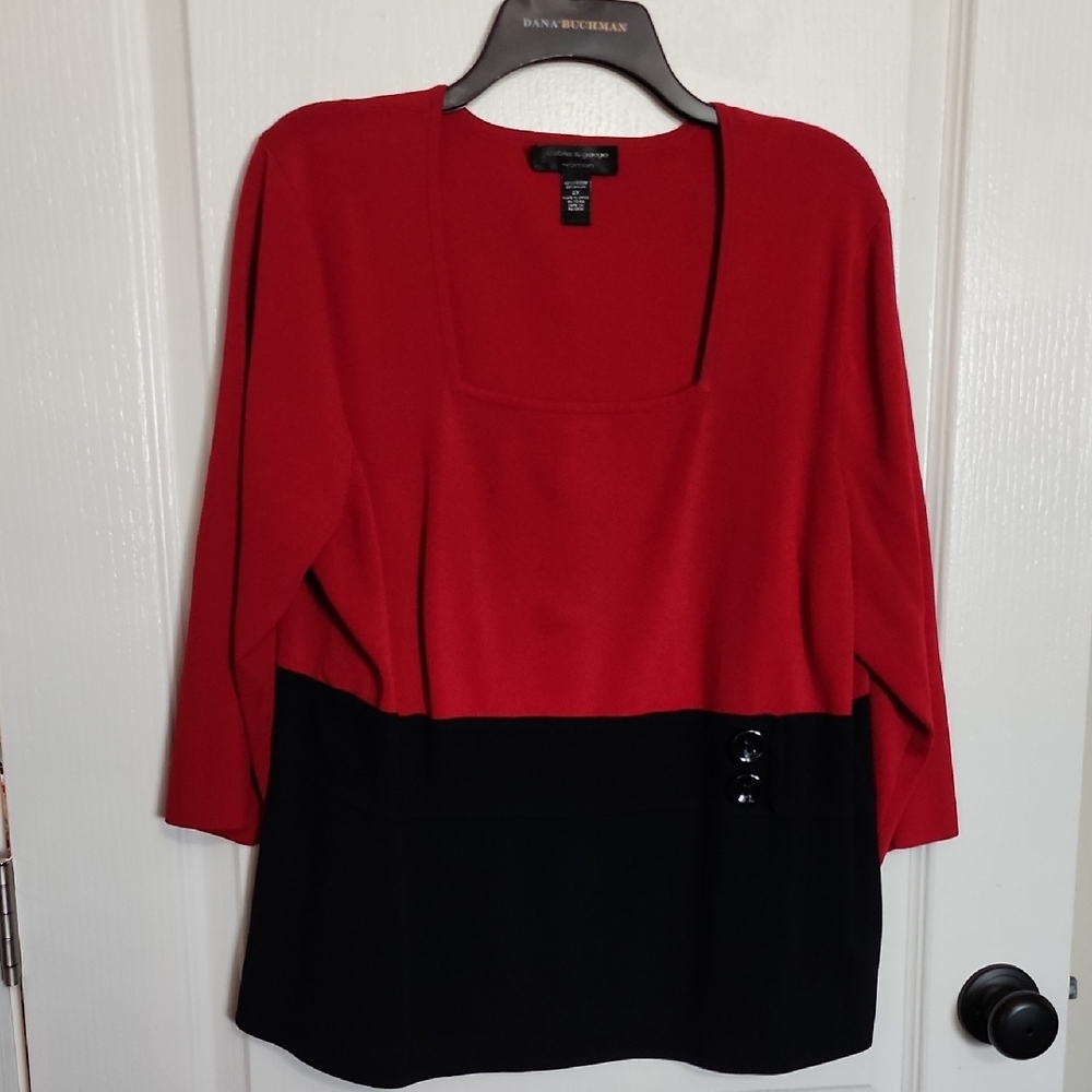Cable & Guage Red and Black Women's Top